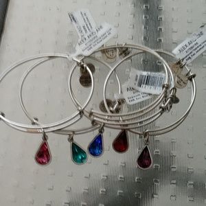 ALEX AND ANI LOT OF 5 SWARVOSKI TEARDROPS ALL NW!